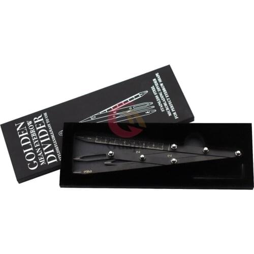 Black Permanent Makeup Eyebrow Tattoo Microblading Tool Golden Mean Caliper for a position eyebrow shape