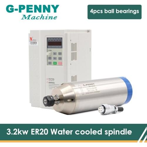 CNC ER20 3.2KW Water cooled spindle motor with FULLING 3.7KW Variable Frequency Driver VFD Inverter