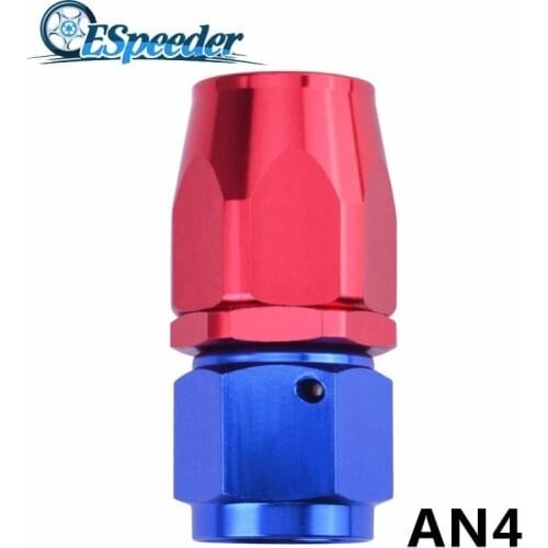ESPEEDER 4 AN AN-4 Straight Oil Line Fitting Adapter Anoized Aluminum 0 Degree Swivel Fitting Hose End Fuel Reusable Pipe Joints