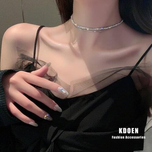 European and American sexy women double neck chain fashionable girl short clavicle chain party luxury Necklace unusual chain
