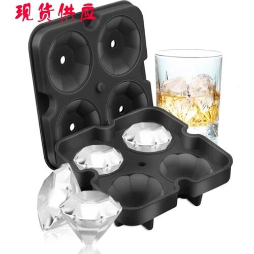 Creative Style 4 Hole Diamond Ice Cube Ice Cube Mold 4 Even Silicone Ice Ice Tray Creative Ice Maker Ice Tray Ice Tray