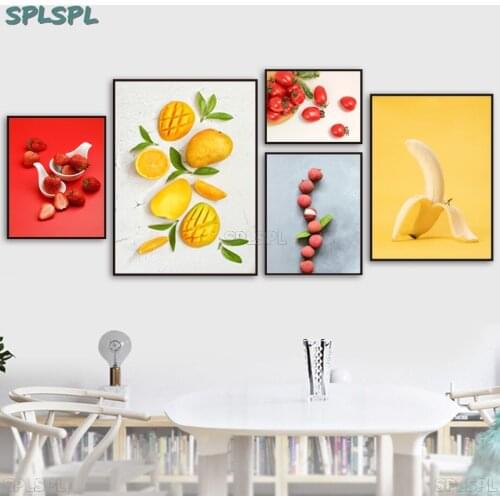 Canvas Art Strawberry Tomato Painting Kitchen Room Decor Fruit Vegetable Posters And Prints Nordic Wall Art Pictures for Bedroom