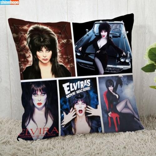 Custom Pillow Cases Elvira Square Pillowcase Halloween Zippered Pillow Cover 40X40cm,45X45cm(One Side)