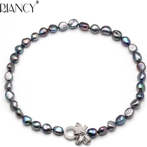 Fashion Baroque Pearl jewery natural freshwater pearl necklace 9-10mm fine jewelry