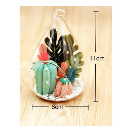 Felt Succulent plants with grass cover cartoon wool needlepoint kit wool felt needle felting decoration craft needlecraft