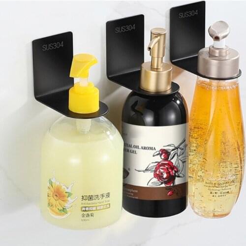 Stainless Steel Suction Cup Rack Shower Gel Shampoo Soap Liquid Wall Mount Hook