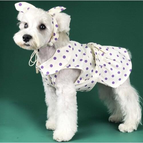 2020 New Style Dot Print Dog Pet Clothes for Small Dogs Pets Clothing Poodle Dress French Bulldog Shirt for Pug Costume S-2XL