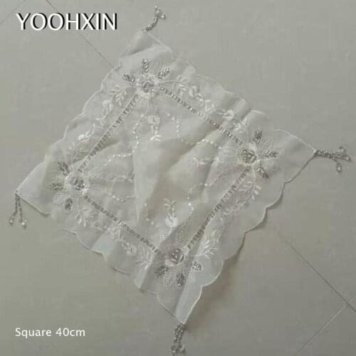 NEW sequin Lace table place mat Napkin pad Cloth Embroidery placemat cup mug tea Christmas coaster doily kitchen tableware