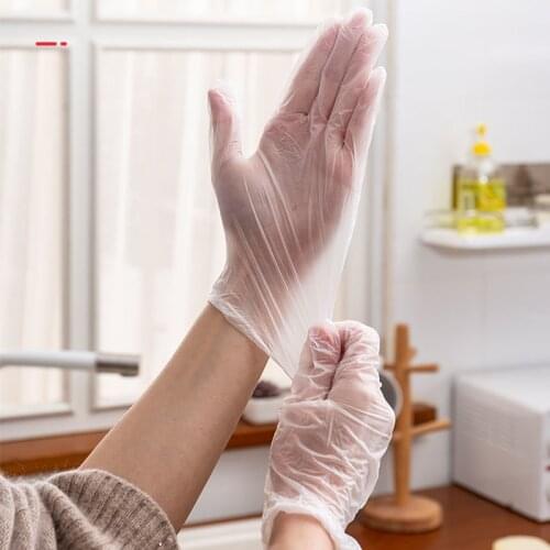 100pcs Food Grade Disposable Plastic Gloves For Restaurant Kitchen Eco-friendly Food Cleaning Plastic Gloves Kitchen Accessories