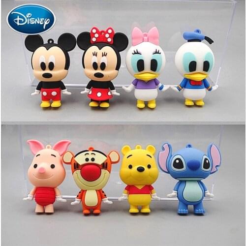 Disney Mickey Minnie Cartoon Plastic Keychain Accessories Doll Mini Character Keychain Cute Charm Fashion Gift Doll