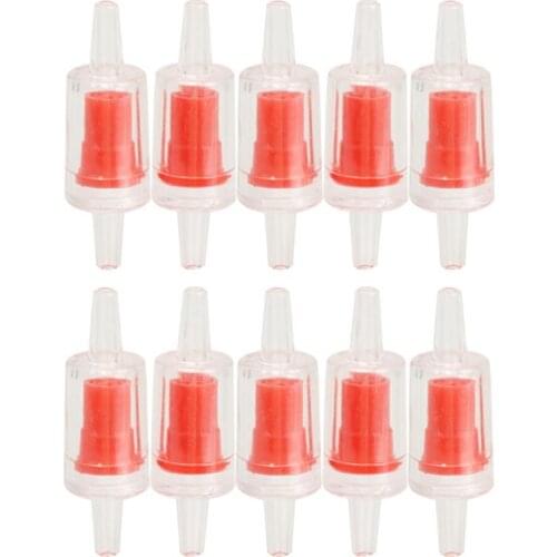 Plastic Aquarium Check Valve One Way Non-Return Check Valve Aquarium Co2 System Aquarium Air Pump Red 10 Pcs