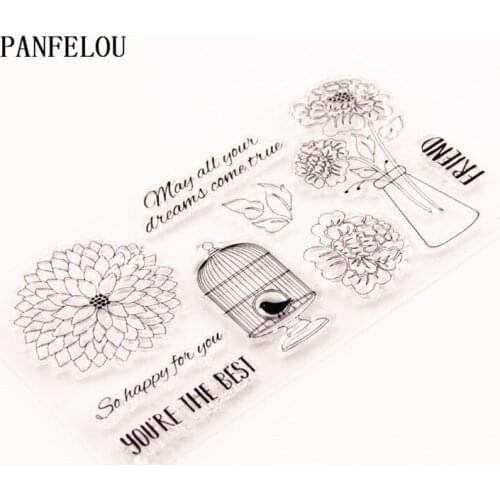 PANFELOUflower garden Transparent Clear Silicone Stamp/Seal for DIY scrapbooking/photo album Decorative clear stamp sheets