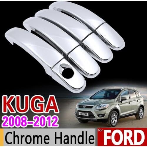 For Ford KUGA 2008-2012 MK1 Luxurious Chrome Handle Cover Trim Set of 4Door 2009 2010 2011 Car Accessories Stickers Car Styling