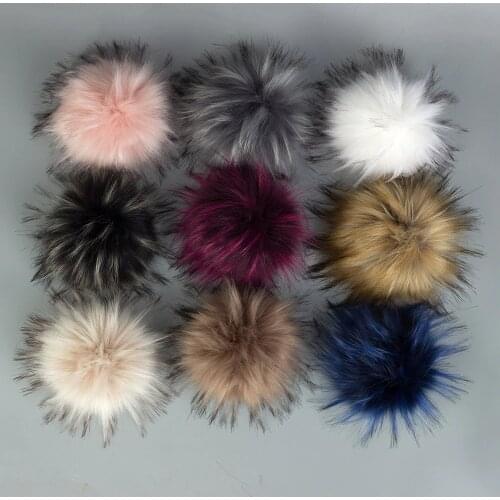 DIY Artificial Wool Hairball Faux Fur Pom Pom Ball With Buckle Hats Beanies Caps Shoes Bags