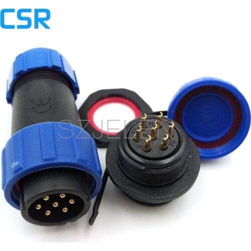 SP2110/P7-S7 7 pin connector, IP68, Outdoor waterproof power cable connector plugs and sockets, power supply connector