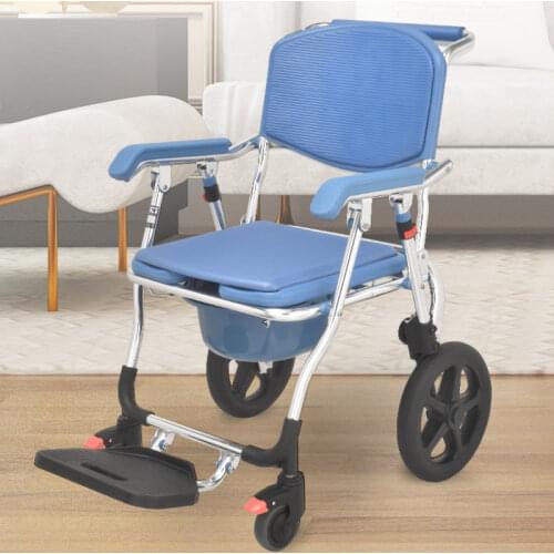 Portable bathing chair with reinforced pulley for the elderly indoor mobile non-slip shower chair thick material folding toilet