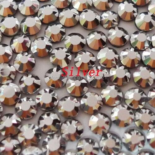 Shinning!!! S10-S30 Silver DMC hotfix Rhinestone flatback Glass crystal DIY Clothing Bag Garment Shoe decoration iron on