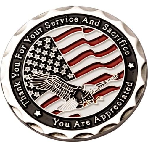 Free Design American Flag Coins Hot Sale Cable Zinc Alloy Coins