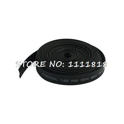 Shrink Ratio 2/1 10mm 5mm Black Heat Shrinkable Tube Hose 32.8Ft 10m 600V 125C