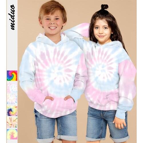 Spring autumn Kids Tie Dye Hoodie Long Sleeve Pullovers Casual Boys Girls Sweatshirt Hooded Childrens Clothing