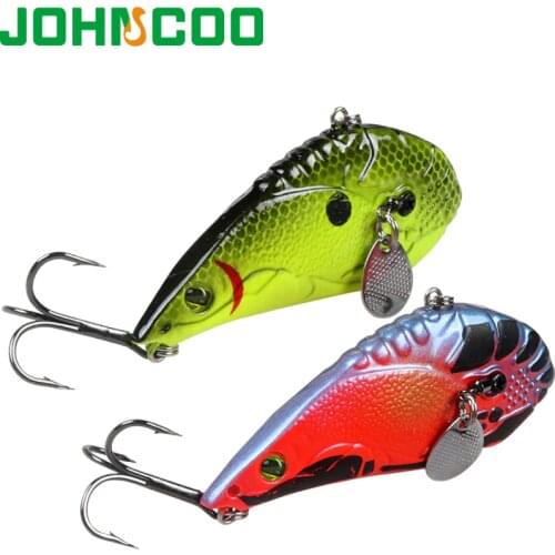 JOHNCOO VIB Vibration Bait Spinner Spoon Fishing Lures 65mm 17.5g Winter Fishing Hard Baits Sinking Crankbait Wobber Fishing