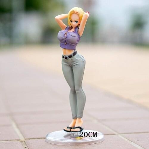 Japan Anime DBZ GALS Android 18 PVC Figure Figurine 20cm Toy Model Statue New With Box