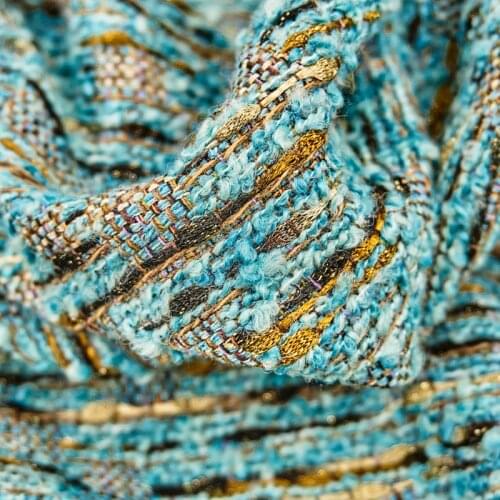 The Jacquard Looped Wool Tweed Fabric for Coat Skirt Telas Por Metro Tissus Au MÈTre Ткань Для Шитья Sewing By The Yard Tecido