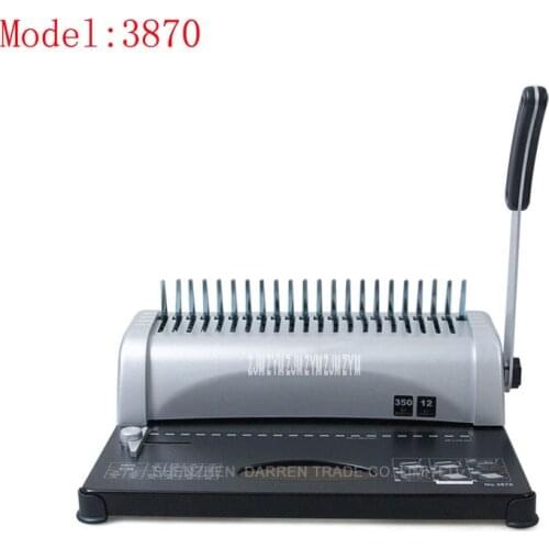 1PC 3870 Practical 21 holes A4 Manual Comb Book Binding Machine,can punch 12sheets at a time