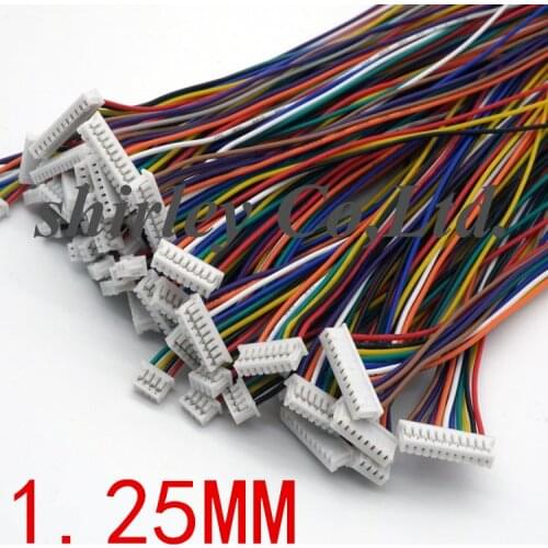 10CM 20CM 30CM mini micro JST 1.25 2P/3P/4P/5P/6P/7P/8P/9P/10pin female plug connector with wire 1.25MM cable