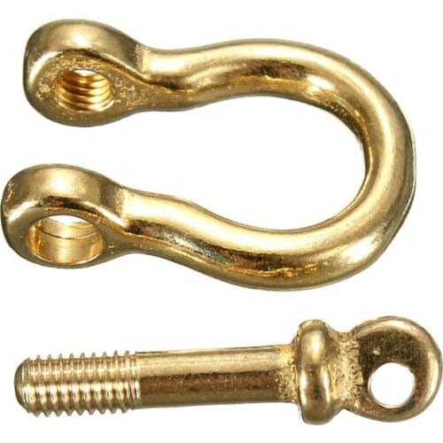 2Pcs Antique Brass Horseshoe Buckle Key Ring Chain Hook Buckle Strap Copper Horseshoe Buckle DIY Key Buckle Accessories