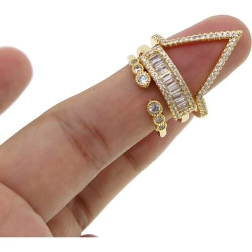 Gothic Punk V shape 3pcs set finger rings fashion vintage sparkly mid knuckle men joint rings size #7 female stackable ring set