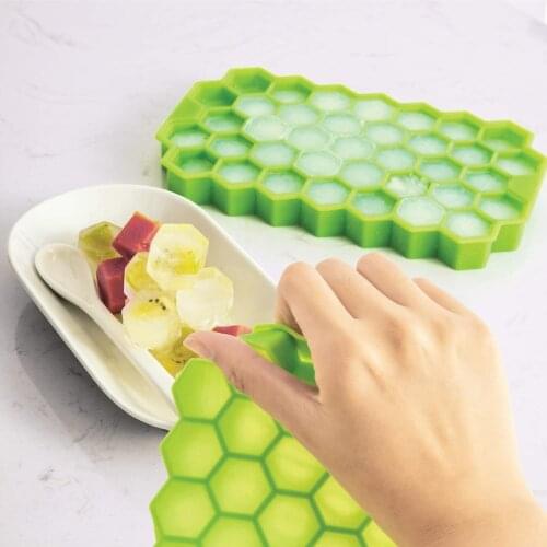 37 Grids Ice Cube Trays Food Grade Silicone Ice Cube Molds with Removable Lid for Cold Drinks Whiskey and Cocktails dropshipping