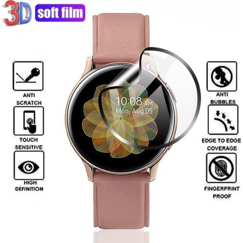 3D Curved Edge Film for Samsung Galaxy Watch Active 2 44mm 40mm Screen Protector Full Coverage Films for Active 2 Anti-shatter