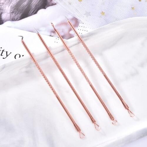 4Pcs/Set Black Spot Pimple Blemish Remover Skin Care Treatment Pore Cleanser Needle Kit Stainless Steel Acne Blackhead Comedone