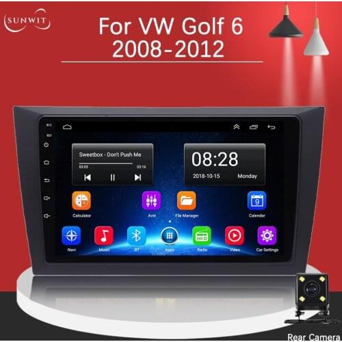 2Din Android Radio Multimedia Video Player For Volkswagen Golf 2008-2012 GPS Navigation 4+64G DSP Mirror Link WIFI Car Stereo