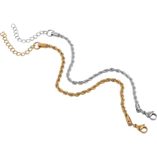 Stainless Steel Rope Chain Bracelet High Quality Jewelry Hot Selling Classic Style for Men and Women