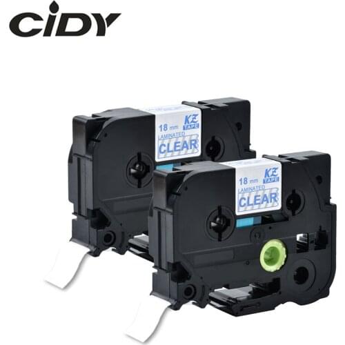 Cidy 2pcs/lot 18mm TZe-143 TZE143 TZE 143 TZ 143 TZ143 Blue on Clear for p-touch label printer label maker RIBBON CASSETTE