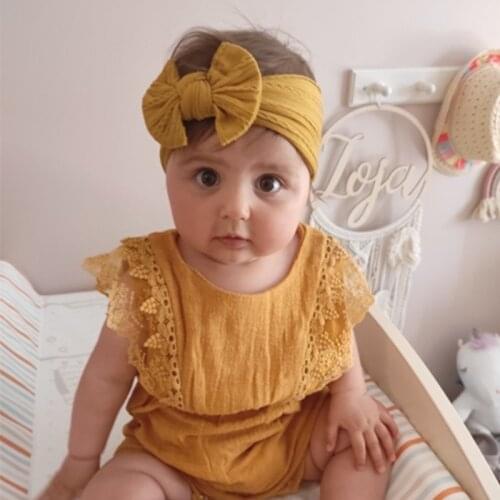 32 Colors Cable Bow Baby Headband for Child Bowknot Headwear Cables Turban for Kids Elastic Headwrap Baby Hair Accessories
