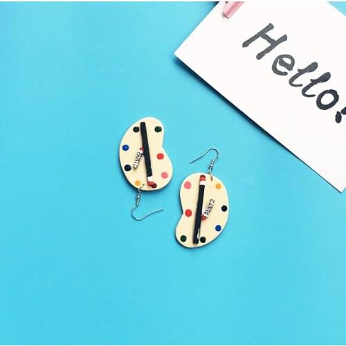 DIY Creative Hand-made Palette Asymmetrical Earrings Female Summer Funny Small Drawing Board Personality Jewelry Gifts