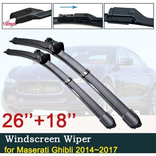 For Maserati Ghibli 2014~2017 Front Window Windshield Windscreen Wipers Car Wiper Blades Car Accessories 2015 2016