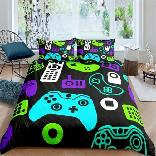 Home Textiles Bedding Set Gamer Life Pattern Printed Comforter Duvet Cover Set Queen King Size Home Bedding