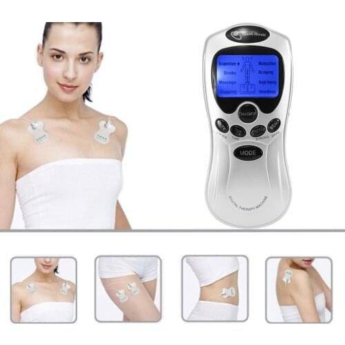 4 ways Electrode Pads Electric Tens Massage Machine Acupunture Digital Therapy Pulse Stimulator Body Slimming Massager Full Set