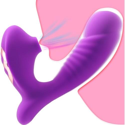 Clitoral Sucking G Spot Dildo Vibrator with 10 Powerful Modes Clit Sucker Rechargeable Clitoris Stimulator Sex Toys for Women