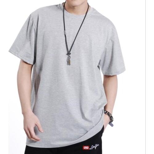 Mens Big T-Shirt Large Europe Size 5XL 150KG Summer Short Sleeve Round Collar Solid Black Navy Blue Sports T-Shirt