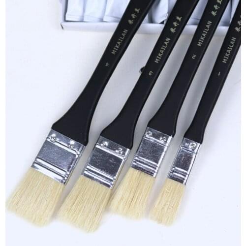 MIKAILAN Watercolor/Oil Painting Gouache Paint Brush Pig Bristle Hair Different Size Drawing Brushes Art School Office Supply