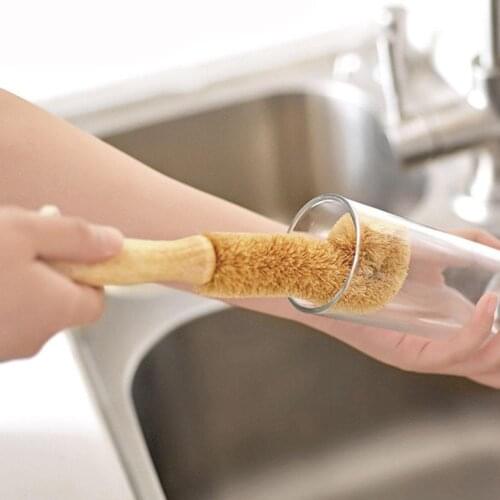 Coconut Fiber Brown Kitchen Cleaning Brush Natural Washing Skillet Non-stick Bottle Brush Coir Dish Cleaner Brush Brush Pot X9N6