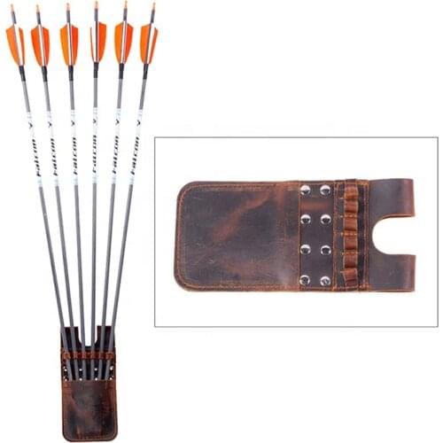Leather 6 Arrows Quiver Capable of Loading Archery Hunting Shooting Suitable for Recurve Bow Compound Bow