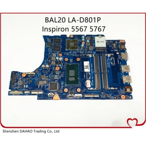 For DELL Inspiron 15 5567 5767 Laptop motherboard With i7-7500 CPU + R7 M440,CN-0VMRRP 0KFWK9 BAL20 LA-D801P mainboard 100% Test