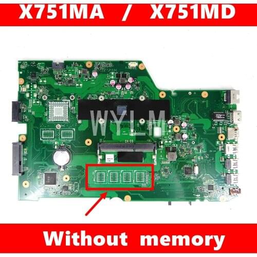 X751MA Without RAM N3530 CPU / N3540 CPU Motherboard for ASUS X751MA X751M X751MD X751MJ Notebook Motherboard 100% Tested
