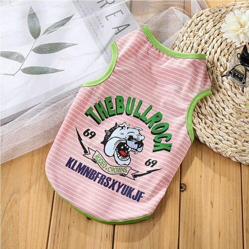 Miflame Cartoon Dog T-shirts Breathable Dog Vests Puppy Shirts For Pet Clothes Schnauzer Beagles Clothes Casual Dog Shirt Stripe